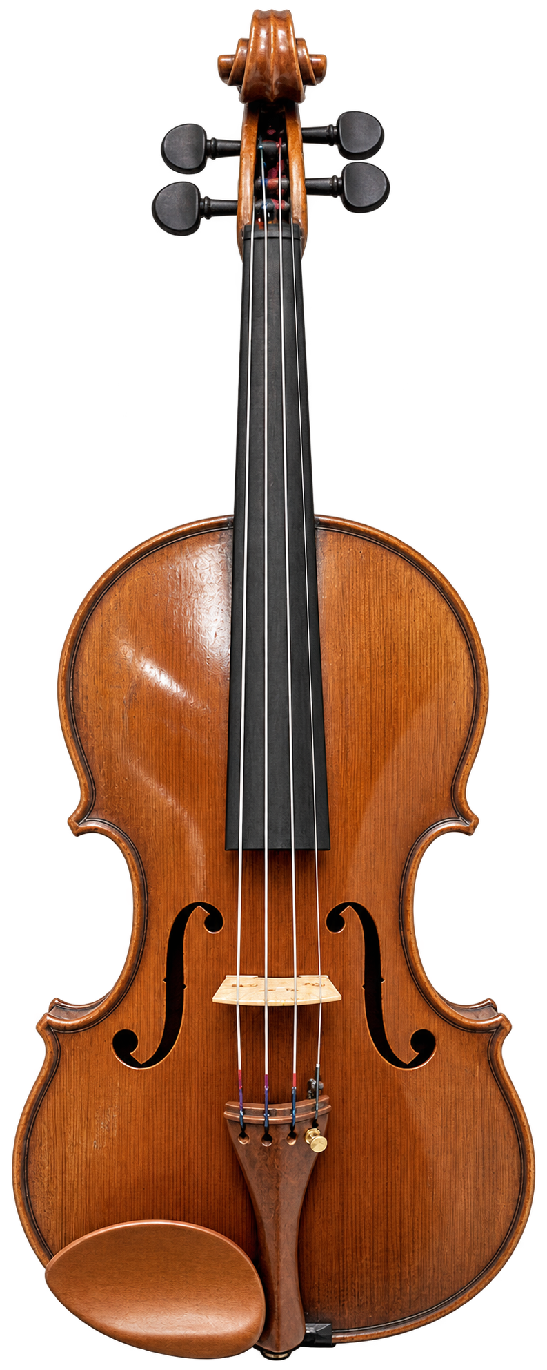 Italian-origin viola, circa 1900, full front view with amber-brown varnish