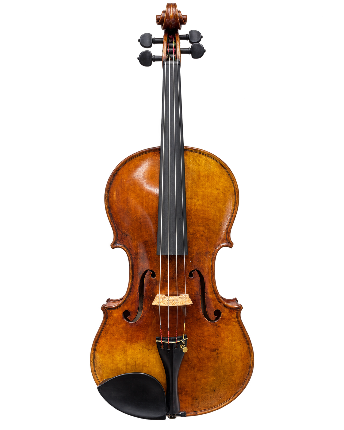 Hiroshi Kono viola, Tokyo 2020, full front view with amber-brown varnish