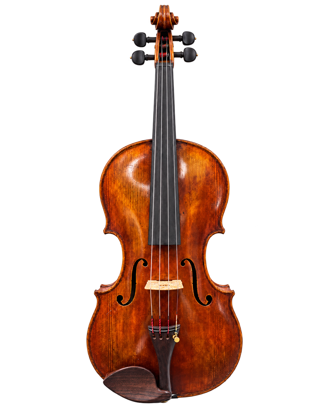 Viola labeled Antoine Vittori Laulhère, Paris 1994, full front view with amber-brown varnish